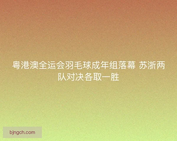 粤港澳全运会羽毛球成年组落幕 苏浙两队对决各取一胜